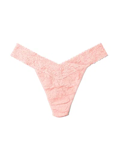 Hanky Panky Plus Size Signature Lace Original Rise Thong In Pink