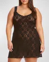 Hanky Panky Stretch Lace Chemise In Black