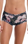 Hanky Panky Printed Signature Lace Boyshort In Romantique (black)
