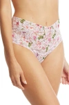 Hanky Panky Print High Waist Retro Thong In Rise And Vines