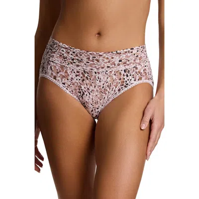 Hanky Panky Print Lace Briefs In Pink