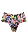 Hanky Panky Print Lace High Waist Thong In Multi
