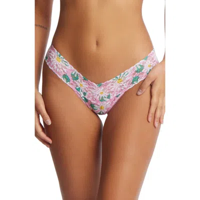 Hanky Panky Print Low Rise Thong In Pink