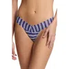 Hanky Panky Printed Signature Lace Original Rise Thong In Aligned Blue