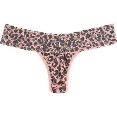 Hanky Panky Print Low Rise Thong In Animal Print