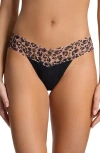 Hanky Panky Print Low Rise Thong In Black