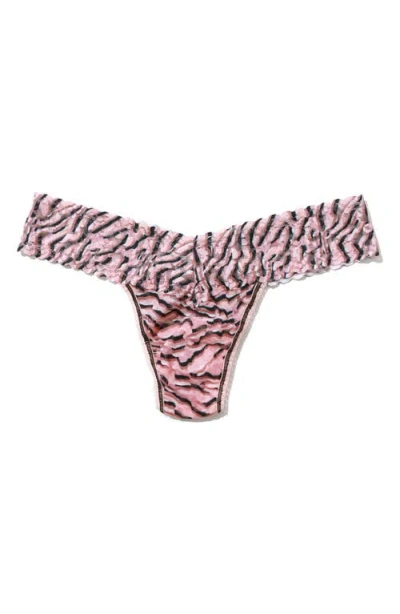 Hanky Panky Print Low Rise Thong In Offbeat (neutral)