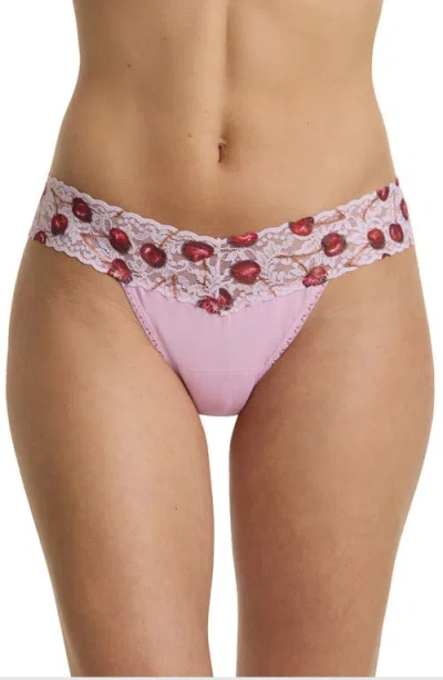 Hanky Panky Print Low Rise Thong In Pink