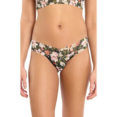 Hanky Panky Print Low Rise Thong In Black