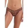 Hanky Panky Printed Signature Lace Low Rise Thong In Throwback Brown
