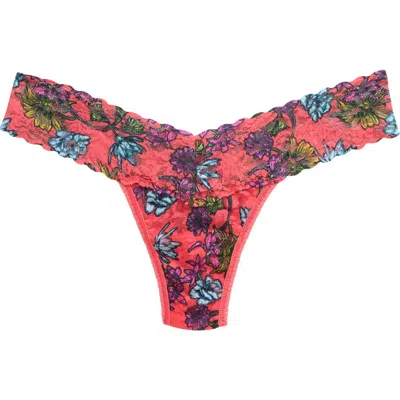 Hanky Panky Printed Signature Lace Low Rise Thong In Multicolor