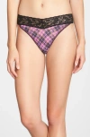 Hanky Panky Print Original Rise Thong In Purple