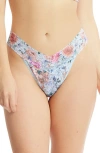 Hanky Panky Print Original Rise Thong In Blue
