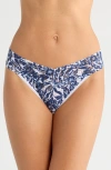Hanky Panky Print Original Rise Thong In Blue