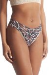 Hanky Panky Print Original Rise Thong In Brown