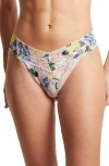 Hanky Panky Low-rise Printed Lace Thong Pr4911 In Cannes You Believe It
