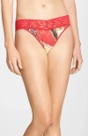 Hanky Panky Print Original Rise Thong In Pink