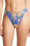 Hanky Panky Printed Original-rise Signature Lace Thong In Happy Place
