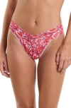 Hanky Panky Printed Signature Lace Original Rise Thong In Lots Of Love