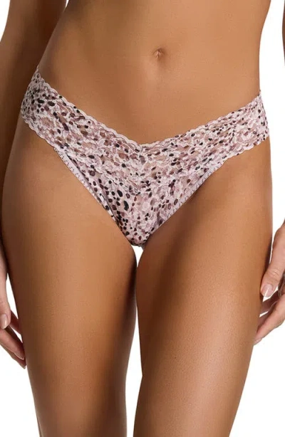 Hanky Panky Print Original Rise Thong In Pink