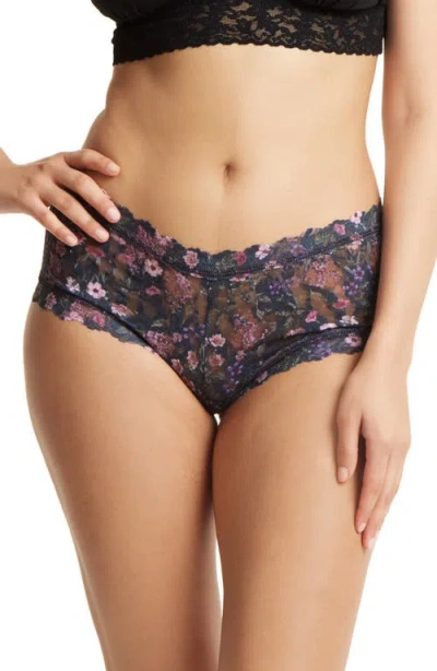 Hanky Panky Print Signature Lace Boyshorts In Blue