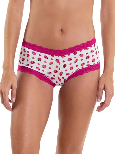 Hanky Panky Printed Dreamease® Boyshort In Do Or Dot White