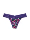 Hanky Panky Dream Lace Trim Modal Original Rise Thong In Multicolor