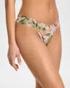 Hanky Panky Printed Signature Lace Low Rise Thong In French Garden