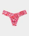 Hanky Panky Petite Size Printed Signature Lace Thong In Lots Of Love
