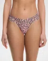Hanky Panky Petite Size Printed Signature Lace Thong In Offbeat (neutral)