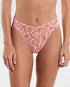 Hanky Panky Original-rise Printed Lace Thong In Gingerbread