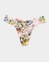 Hanky Panky Printed Signature Lace Original Rise Thong In Overjoyed (pink)