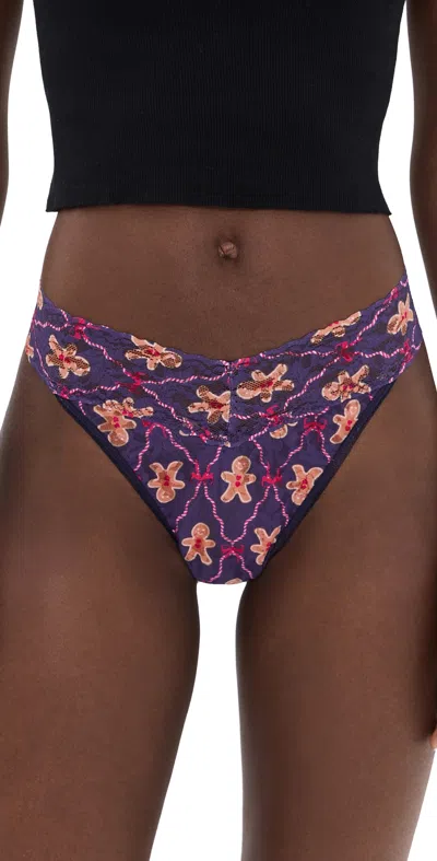 Hanky Panky Printed Original Rise Thong Cookie Cutter In Purple