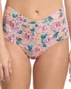 Hanky Panky Printed Retro Lace Thong In Buy Myself Flowers Peach