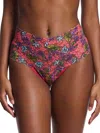 Hanky Panky Printed Retro Lace Thong In Multicolor