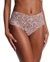 Hanky Panky Printed Retro Lace Thong In Hide And Seek