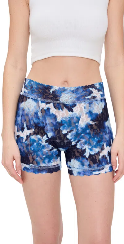Hanky Panky Printed Signature Lace Boxer Briefs Such A Blur In Blue