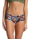 Hanky Panky Women's Printed Signature Lace Boyshort Panty In Black
