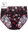 HANKY PANKY HANKY PANKY PRINTED SIGNATURE LACE FRENCH BRIEF WITH $9 CREDIT