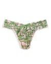 Hanky Panky Printed Signature Lace Low Rise Thong In Green