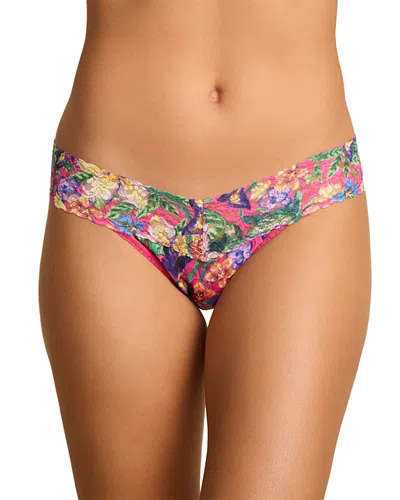 Hanky Panky Printed Signature Lace Low Rise Thong In Multi