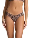 Hanky Panky Printed Signature Lace Low Rise Thong In Brown