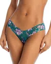 Hanky Panky Low-rise Printed Lace Thong In Flowers In Bloom