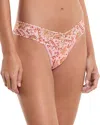 Hanky Panky Printed Signature Lace Low Rise Thong In Gingerbread