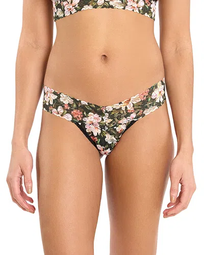HANKY PANKY PRINTED SIGNATURE LACE LOW RISE THONG