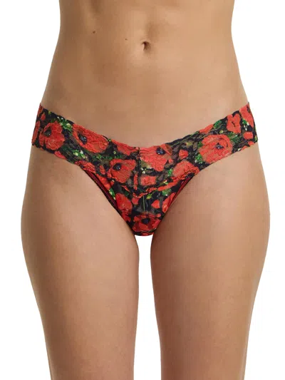 Hanky Panky Printed Signature Lace® Low Rise Thong In Brown