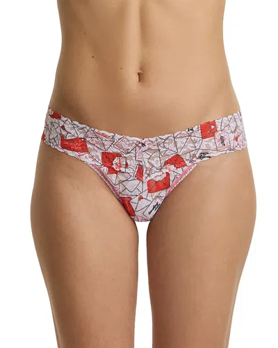 Hanky Panky Printed Signature Lace Low Rise Thong In Multi