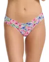 Hanky Panky Printed Signature Lace Low Rise Thong In Paint And Pour White