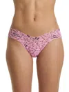 Hanky Panky Printed Signature Lace® Low Rise Thong In Pink