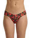 Hanky Panky Printed Signature Lace Low Rise Thong In Red